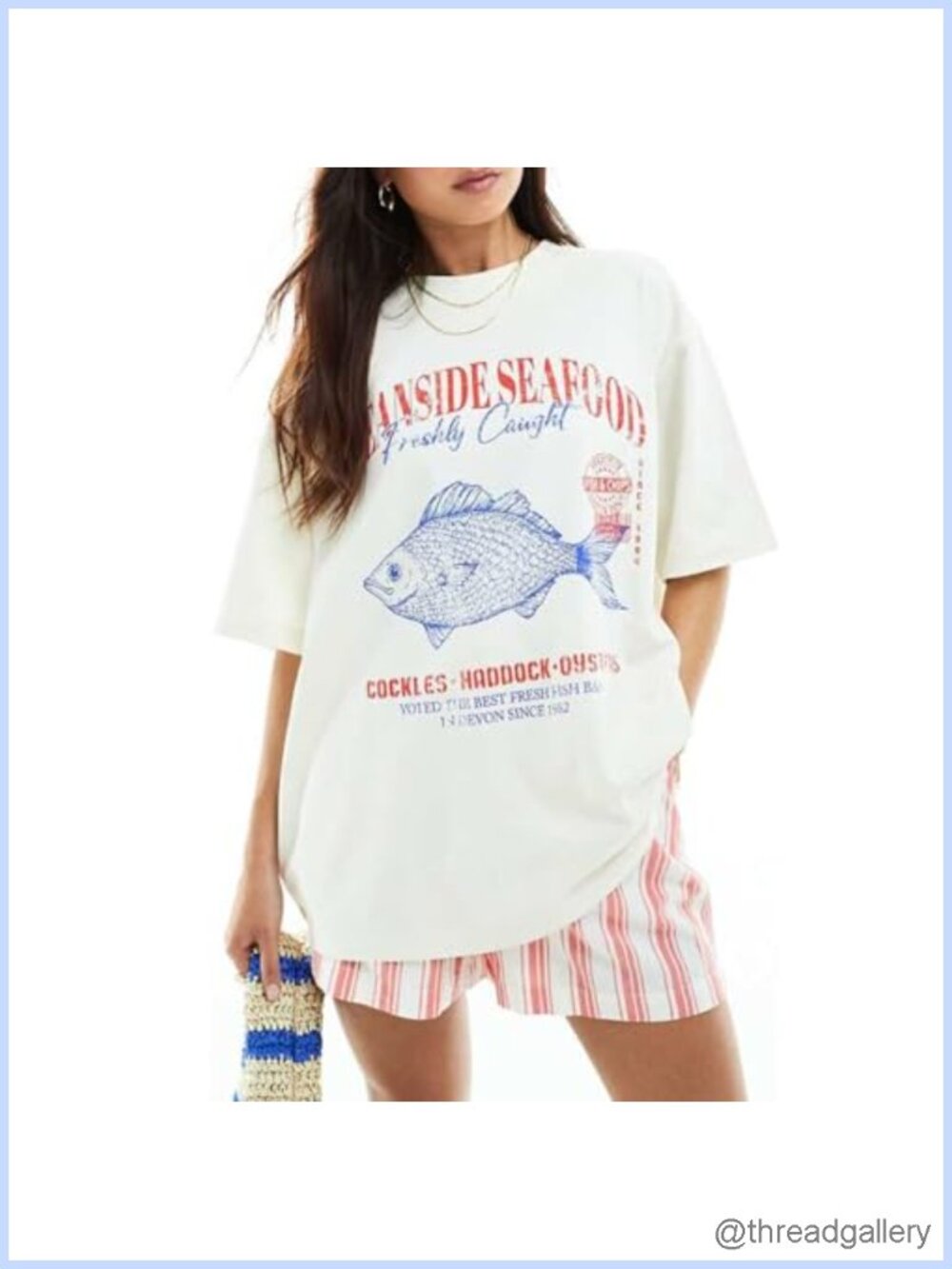 Womens Oversized Graphic Tee Polyester Blend Baggy Short Sleeve